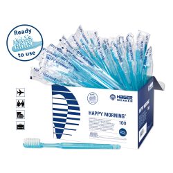 Miradent Happy Morning jednokratna četkica za zube impregnirana zubnom pastom 100 kom