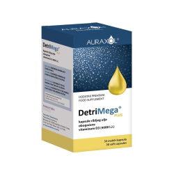 Auraxol DetriMega PLUS Riblje Ulje i Vitamin D 4000 IU 30 Mekih Kapsula