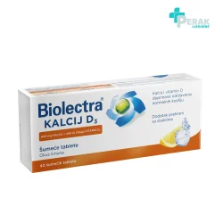 Biolectra Kalcij D3  40 šumeće tablete – Okus Limuna