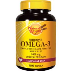 NATURAL WEALTH OMEGA-3 1000mg kapsule a 100, Dodatak prehrani s esencijalnim masnim kiselinama
