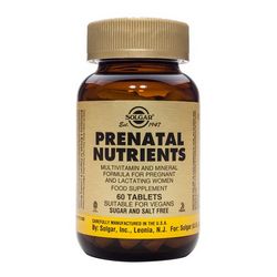 SOLGAR PRENATAL NUTRIENTS tablete a 60, Multivitaminsko-mineralna formula za trudnice i dojilje